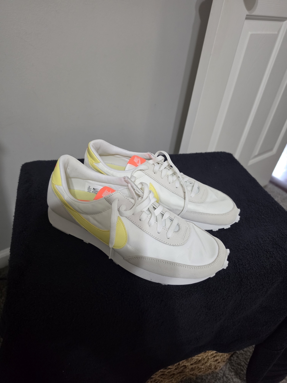 White & Yellow Women’s Retro Runner Sneakers (Never Worn)